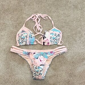 Seafolly light pink flower bathing suit Size 8